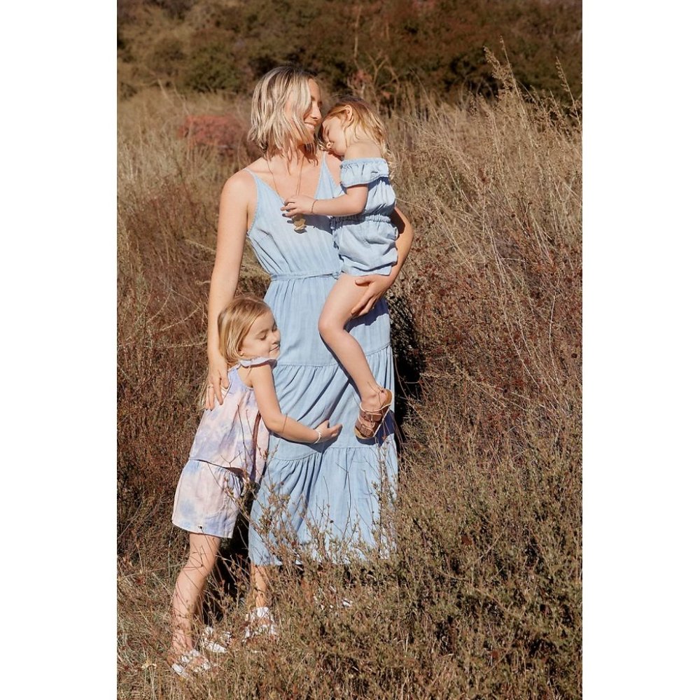 Anthropologie Cloth & Stone Sweet Chambray Kids Romper in Denim - Picture 5 of 12